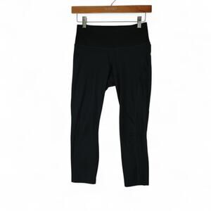 Nike Leggings Womens S Black Epic Fast Mid Rise Crop Tight Fit Running Athletic